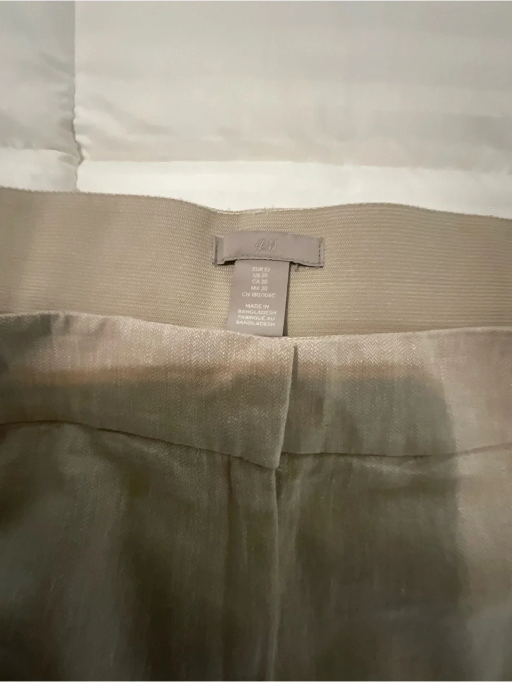 H&M Linen Blend Beige Taupe Ankle Pants Size 20 Plus Size Tailored Trousers